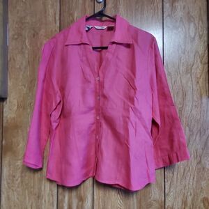 Richard Malcolm Pink Irish Linen Top Size L